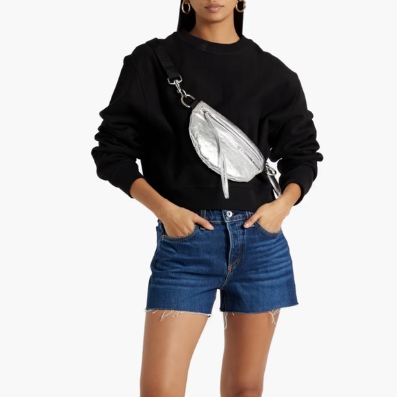 ⚡️SOLD⚡️Rag & Bone Fray Raw Cut Dark Blue Denim Cotton Shorts Size 28 NEW - Picture 2 of 16